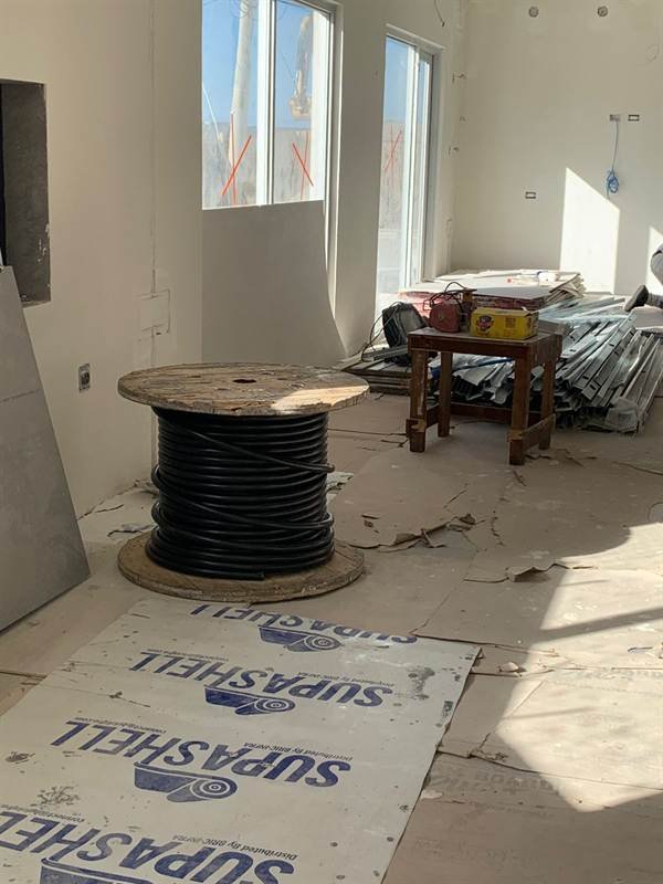 Electrical cable spool at BYD, ATL Complex, Montego Bay construction site