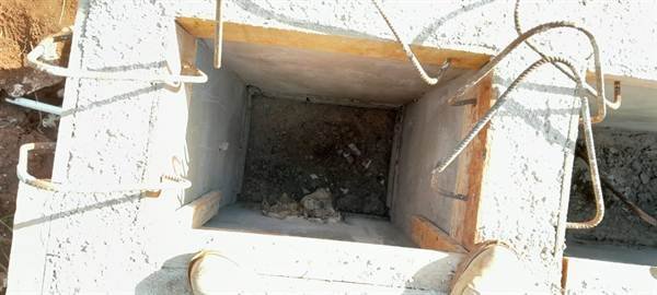 Concrete junction vault under construction for the NIC EVAD water project